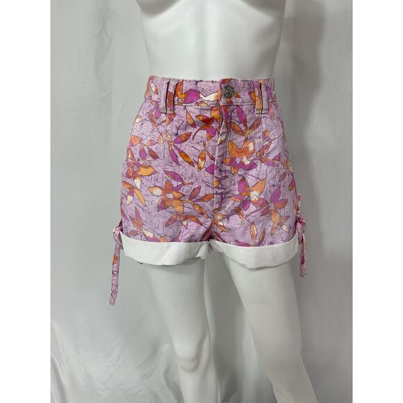 Isabel Marant 'Naesqui' Pink Floral Tie-Hem Denim Shorts Size 6 - NWT - Picture 2 of 5